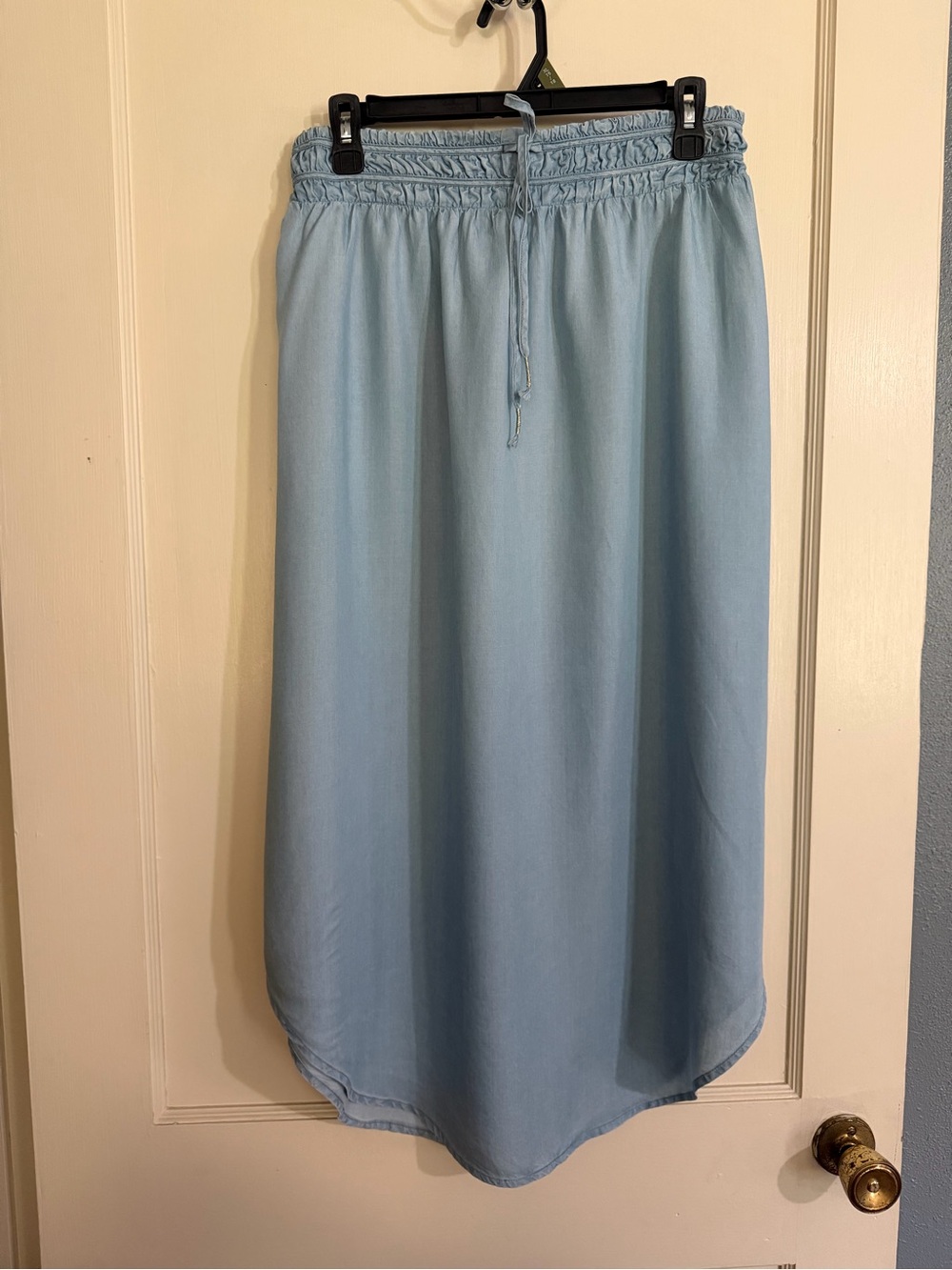 new directions Light Blue Maxi Skirt with Smocked Waist